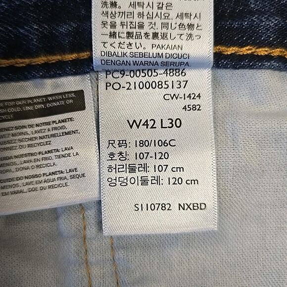 Levis 505 Men's Jeans Straight Leg Regular Fit Size 42x30 Blue Denim - Picture 9 of 9